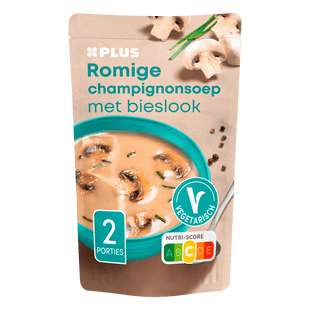 Suppe in einer Tüte Pilzsuppe