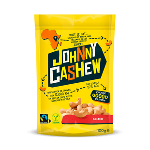 Johnny Cashew Gebrand Gezouten 100g
