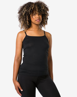 dames temptech hemd met spaghettibandjes zwart