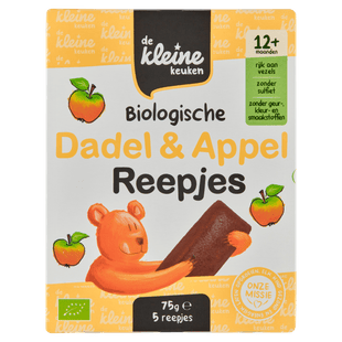De Kleine Keuken Bio dadel & appel reepjes 12+