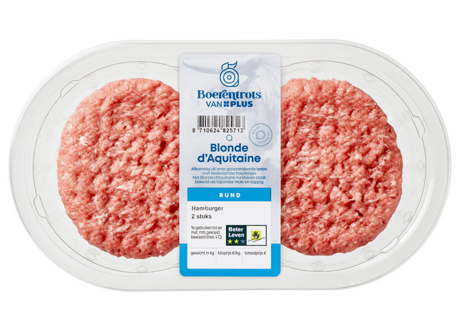 Boerentrots Blonde d'Aquitaine Hamburger 2 stuks