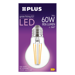 Lampe LED 60W große Fassung klar