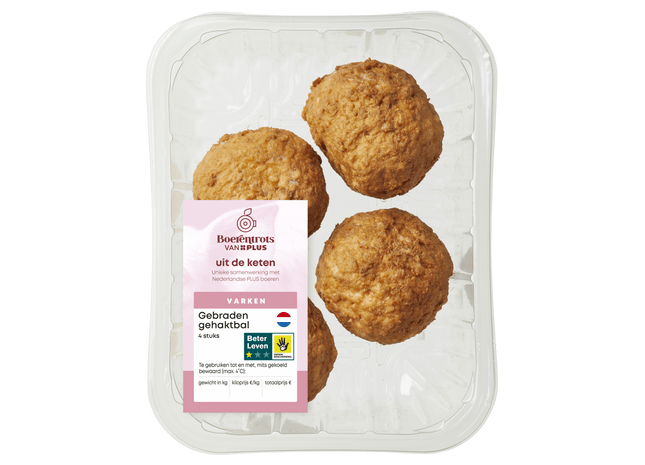 Boerentrots Gebraden Gehaktbal 4 stuks