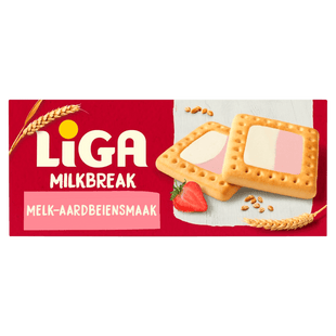 Liga Milkbreak koekjes melk aardbei