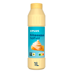 Pommes-Frites-Sauce halb voll