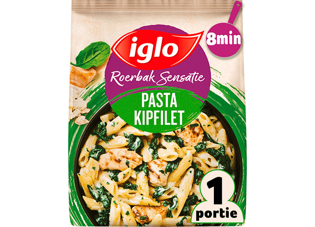 Iglo Roerbaksensatie Pasta met spinazie