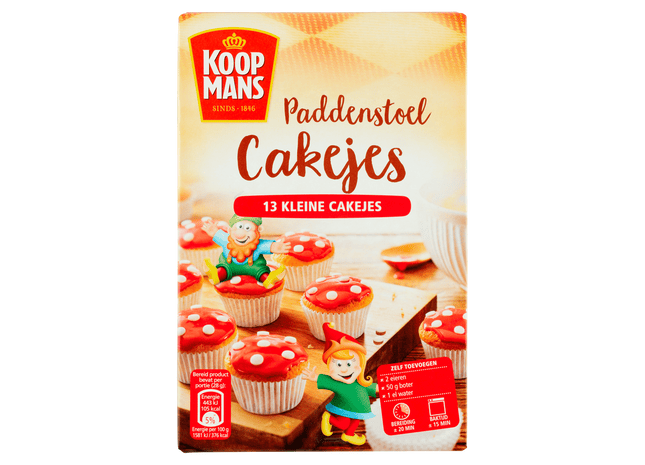 Koopmans Paddenstoel cakejes bakmix