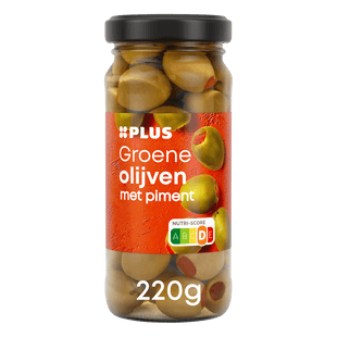 Grüne Oliven mit Piment