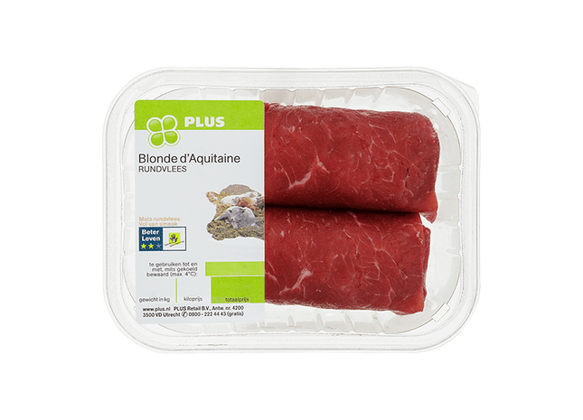 Boerentrots Blonde d'Aquitaine rundervinken 2 stuk