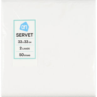 Servetten 2-laags 33x33 cm wit