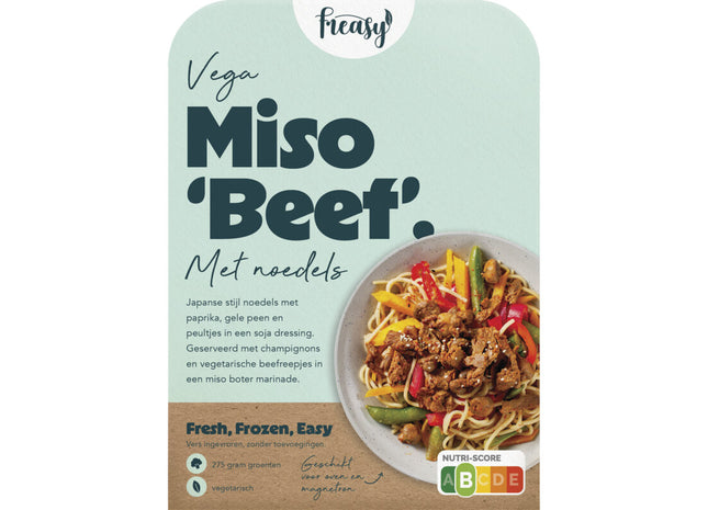 Freasy Miso ''beef'' met noedels