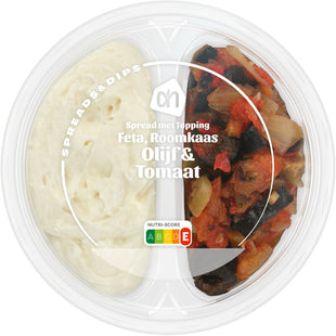 Spread met topping feta, olijf & tomaat