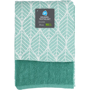 Keuken- en theedoek mint set van 2