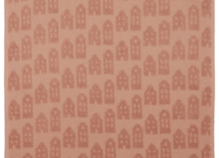 keukendoek 50x50 katoen roze huisjes