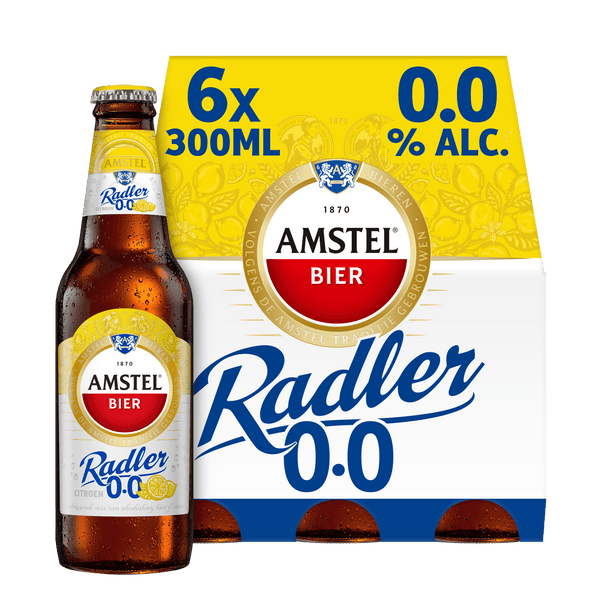 Amstel Radler lemon 0.0 beer bottle