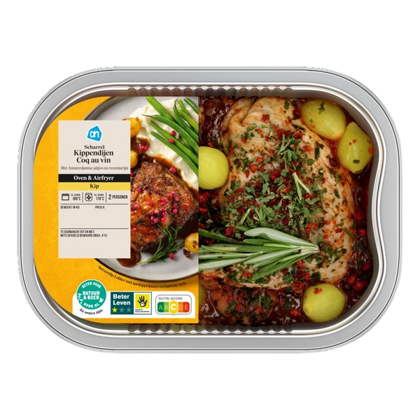 Oven scharrel kippendijen coq au vin