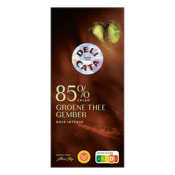 Delicata Reep 85% cacao groene thee gember