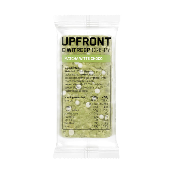 Upfront Eiwitreep Crispy Matcha Witte Choco