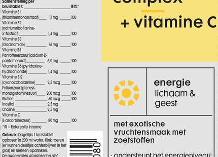 vitamine B complex + vitamine C - 20 bruistabletten