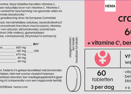 cranberry 600mg - 60 stuks