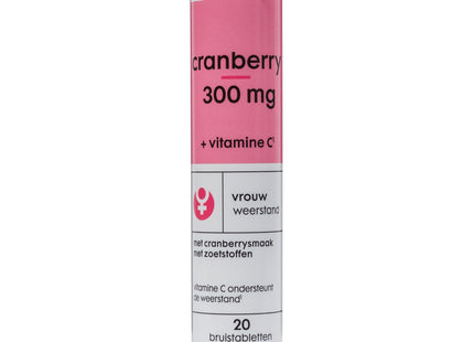 cranberry 300mg + vitamine C bruistabletten - 20 stuks