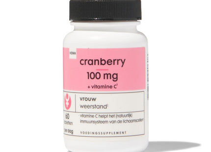 cranberry 100mg + vitamine C - 60 stuks