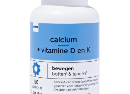 Calcium + vitame D en K 120 stuks