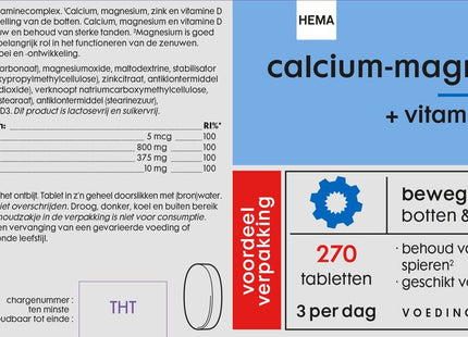 calcium-magnesium-zink + vitamine D - 270 stuks