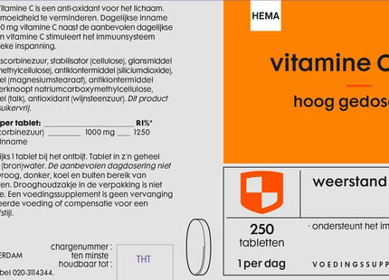 vitamin C-1000 high dose - 250 pieces