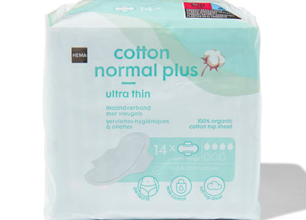 sanitary pads ultra normal with cotton top layer - 14 pieces