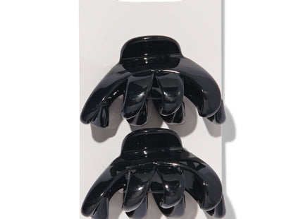 hair clips black 6cm - 2 pcs