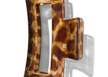 square hair clip 8cm tortoise