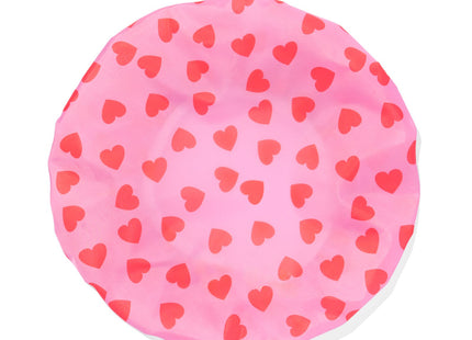 shower cap hearts pink