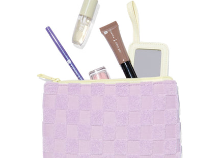 make-up bag flat with mirror 14x21 terry cloth