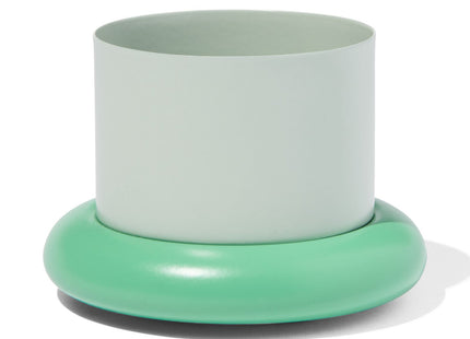 flower pot Ø10x6.6 metal with saucer