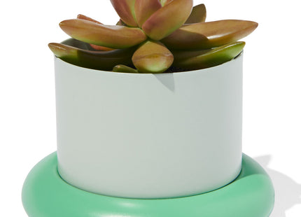 flower pot Ø10x6.6 metal with saucer