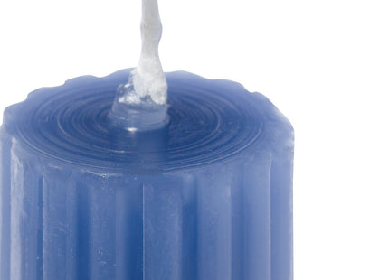 long household candle with ribs Ø2x24 blue