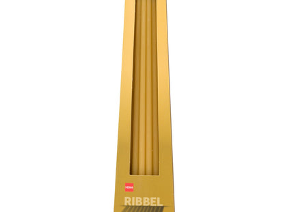 ribbelkaars 34cm mosterdgeel