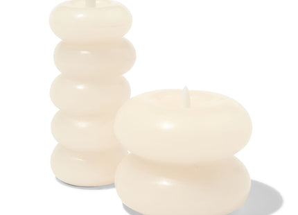 LED shaped candle Ø10x7.5 ivory