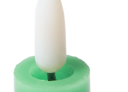 LED twisted household candle with wax Ø2.3x28.3 green