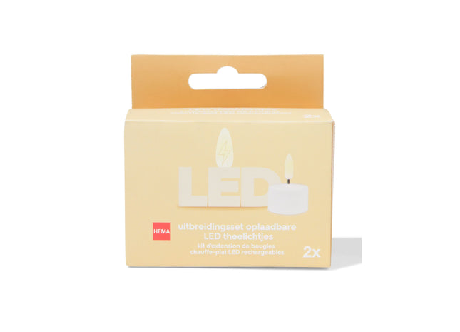 uitbreidingsset oplaadbare led theelichtjes - 2 stuks