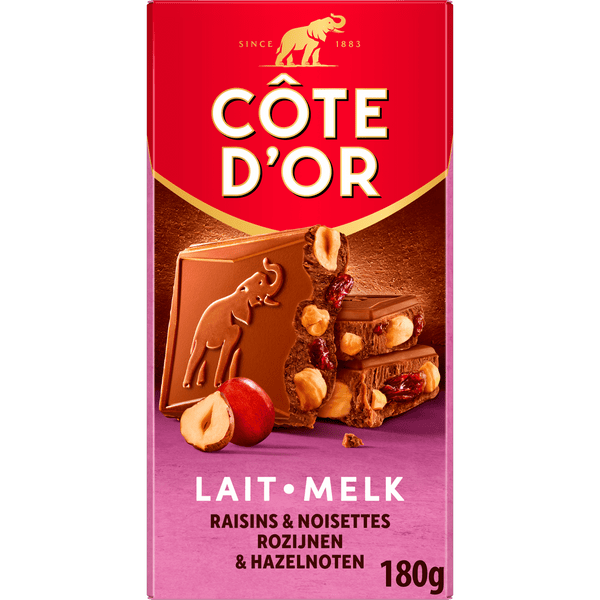 Côte d'Or Milk Chocolate Bar with Raisins and Hazelnuts