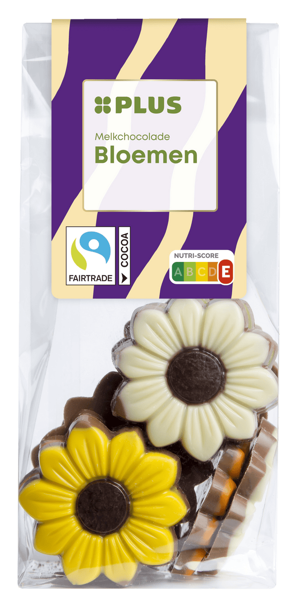 Chocolate figures flowers milk