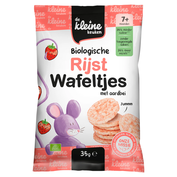 De Kleine Keuken Bio Rijstwafeltjes met aardbei