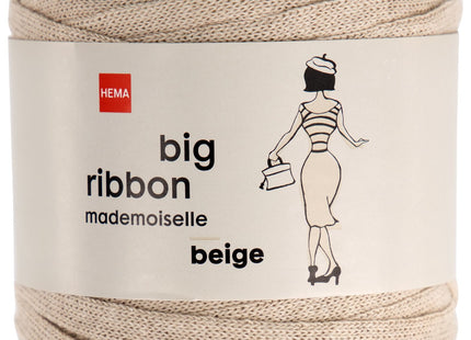 ribbon yarn recycled cotton 50m beige