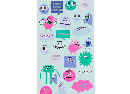 stickervellen monsters - 3 stuks