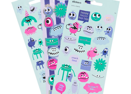 stickervellen monsters - 3 stuks