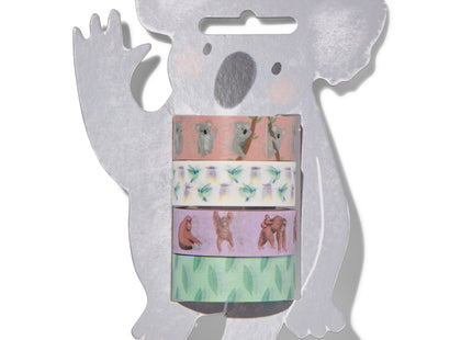 washi tape op kartonnen koala - 4 stuks