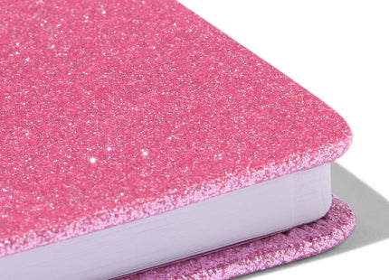 notitieboekje A5 glitter roze