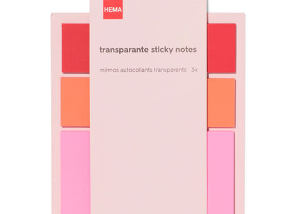sticky notes transparant - 3 stuks